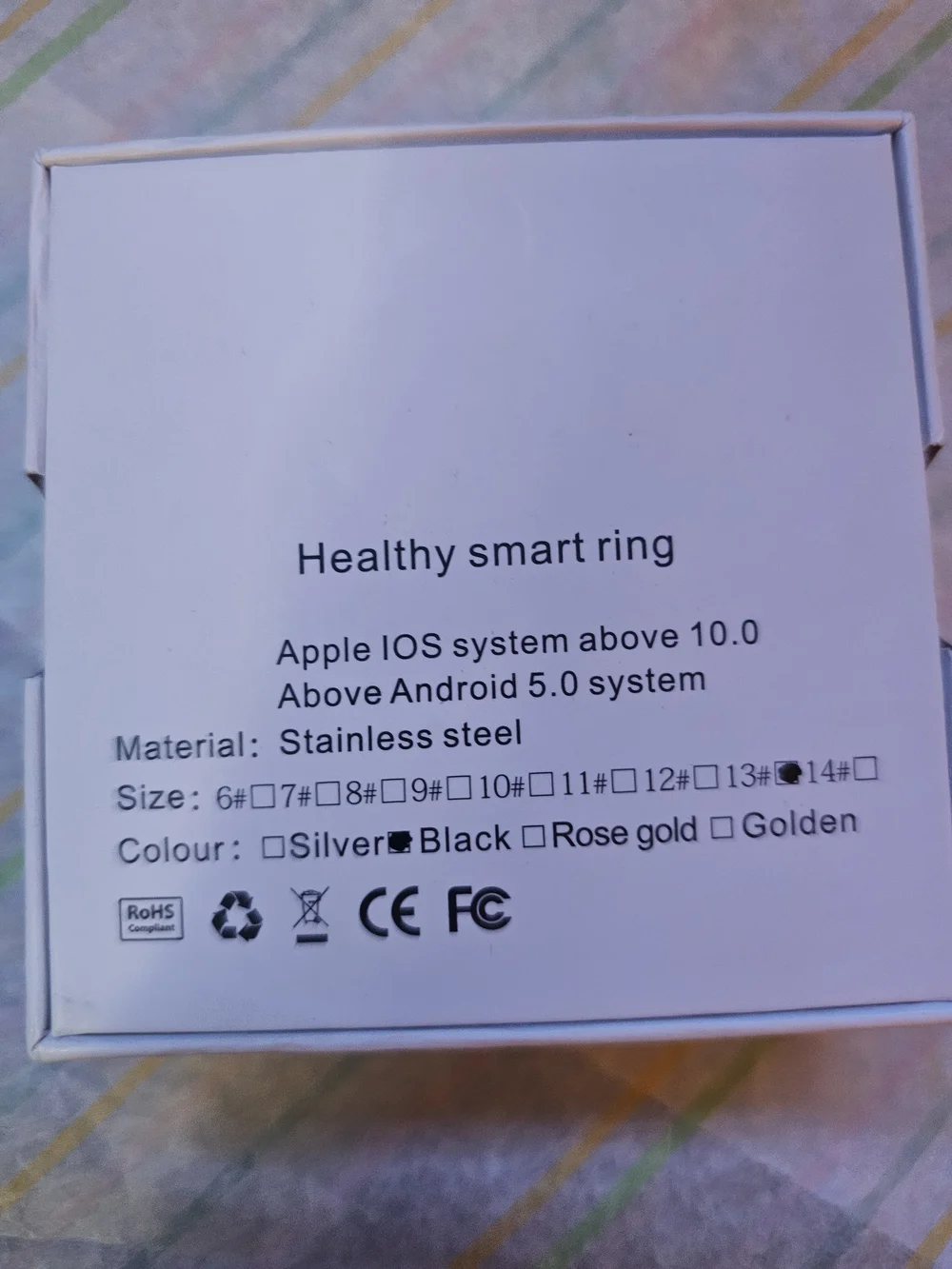 Smart Ring Health Tracker - Black